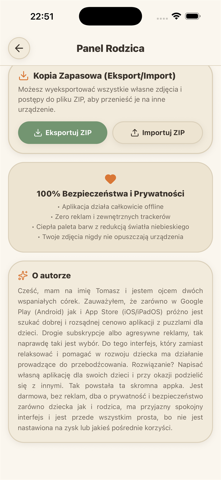 Puzzle Bezpieczne Dla Dzieci - Ekran sukcesu i ukończenia